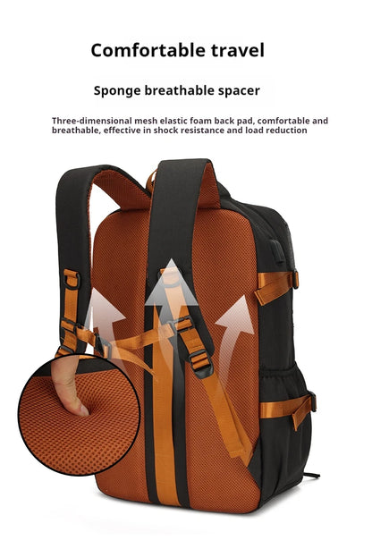 Multi purpose travel backpack with shoe compartment
