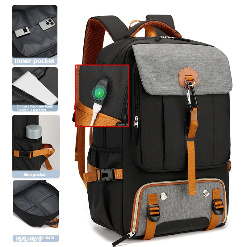 Multi purpose travel backpack with shoe compartment