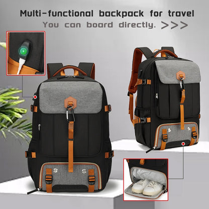 Multi purpose travel backpack with shoe compartment