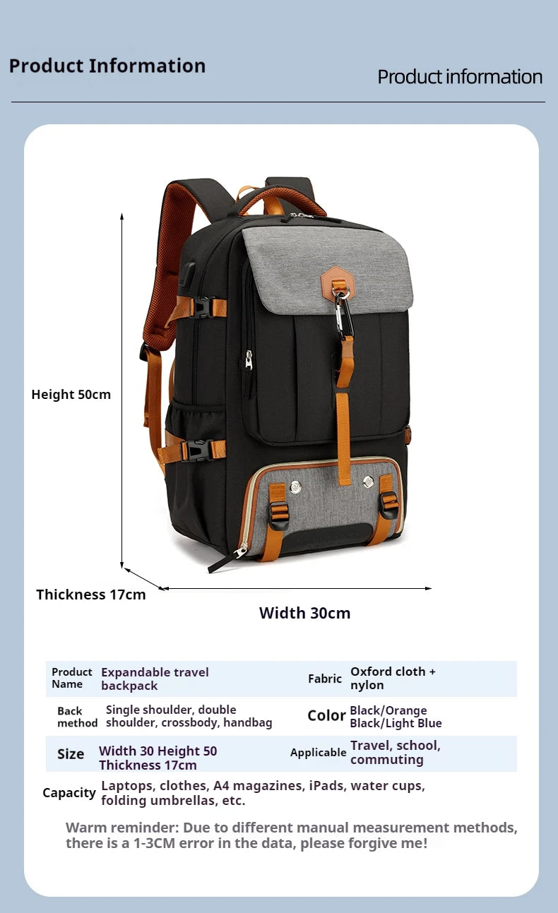 Multi purpose travel backpack with shoe compartment