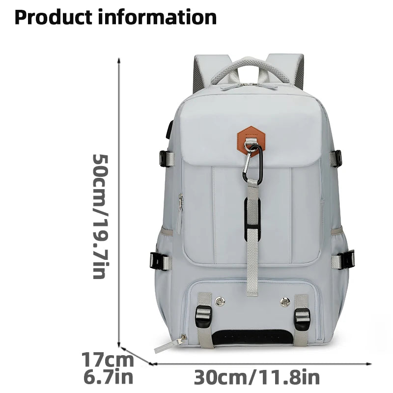 Multi purpose travel backpack with shoe compartment